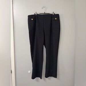 Cato Black Gray Geometric Print Pull On Dress Pant Career Classy Business 18/20W